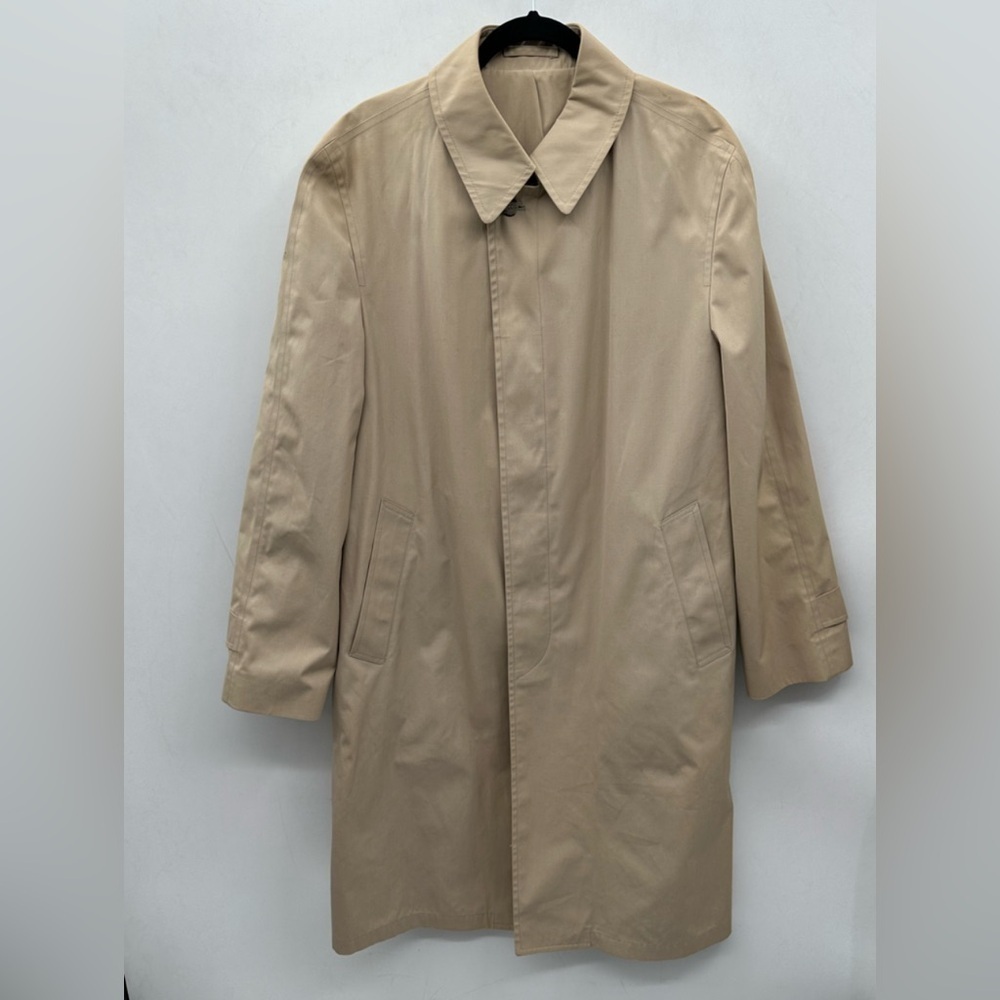 LONDON FOG 42 Men Vintage tan rainproof 60s gorpcore unisex classic trench coat - Picture 3 of 16